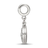 Sterling Silver Reflections Rhod-plated CZ Enamel Travel Dangle Bead